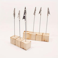 Wooden Business Card Holder Crocodile Clip Message Clip
