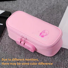 Portable Lock Pencil Case Canvas Stationery Box Large Capacity Storage Box