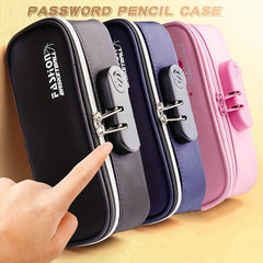 Portable Lock Pencil Case Canvas Stationery Box Large Capacity Storage Box