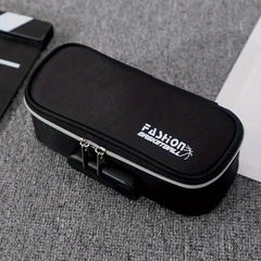 Portable Lock Pencil Case Canvas Stationery Box Large Capacity Storage Box