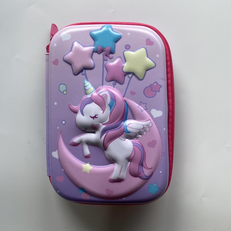 Unicorn Magic 3D Pencil Case for Students Cartoon Zipper Storage Box