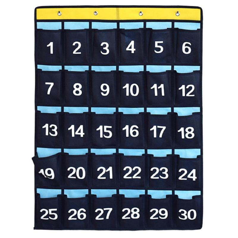 Classroom Numbered Cell Phone Holder & Calculator Pocket Chart
