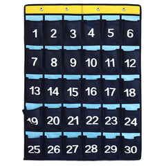 Classroom Numbered Cell Phone Holder & Calculator Pocket Chart