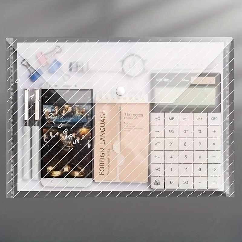 10pcs Waterproof Transparent File Bag Large Capacity Office Supplies