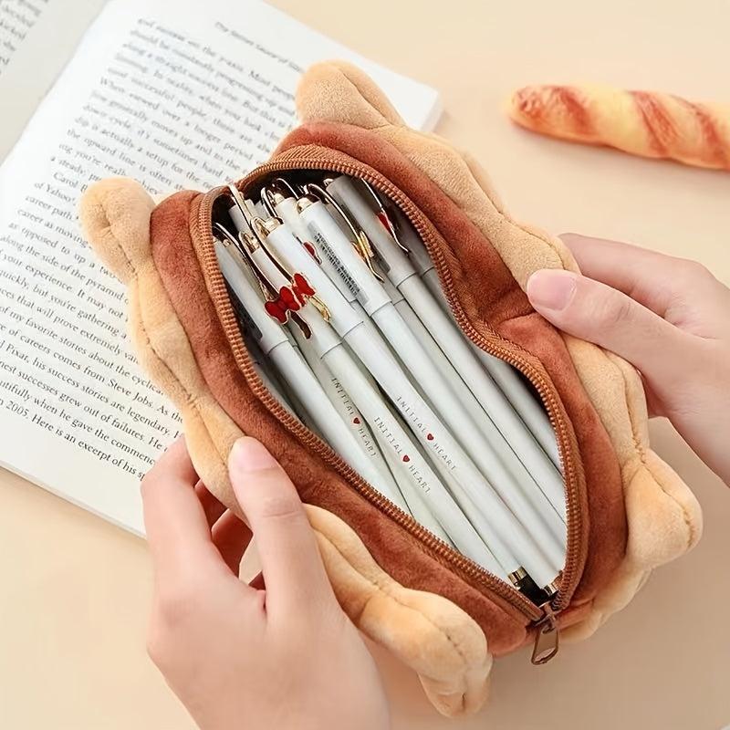 Biscuit Plush Pencil Bag Large Capacity Stationery Storage