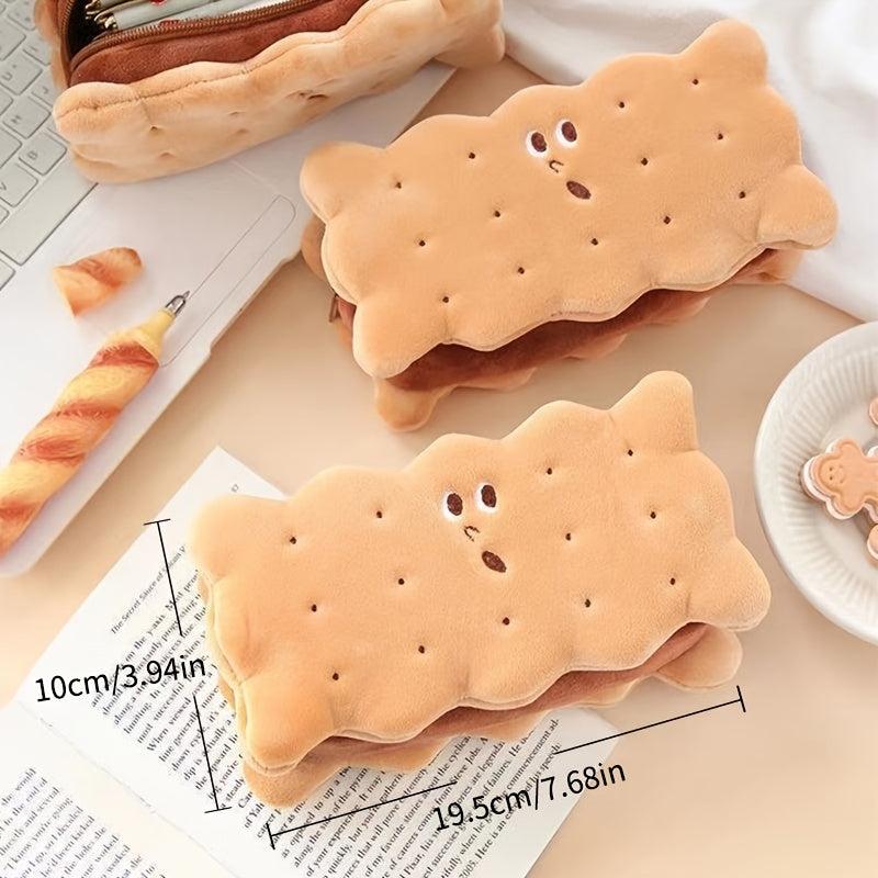 Biscuit Plush Pencil Bag Large Capacity Stationery Storage