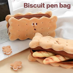 Biscuit Plush Pencil Bag Large Capacity Stationery Storage