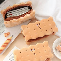Biscuit Plush Pencil Bag Large Capacity Stationery Storage
