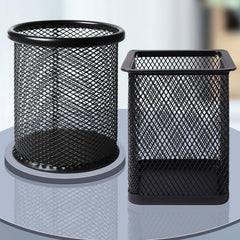 Metal Mesh Square Pen Pot Office Desk Pencil Holder