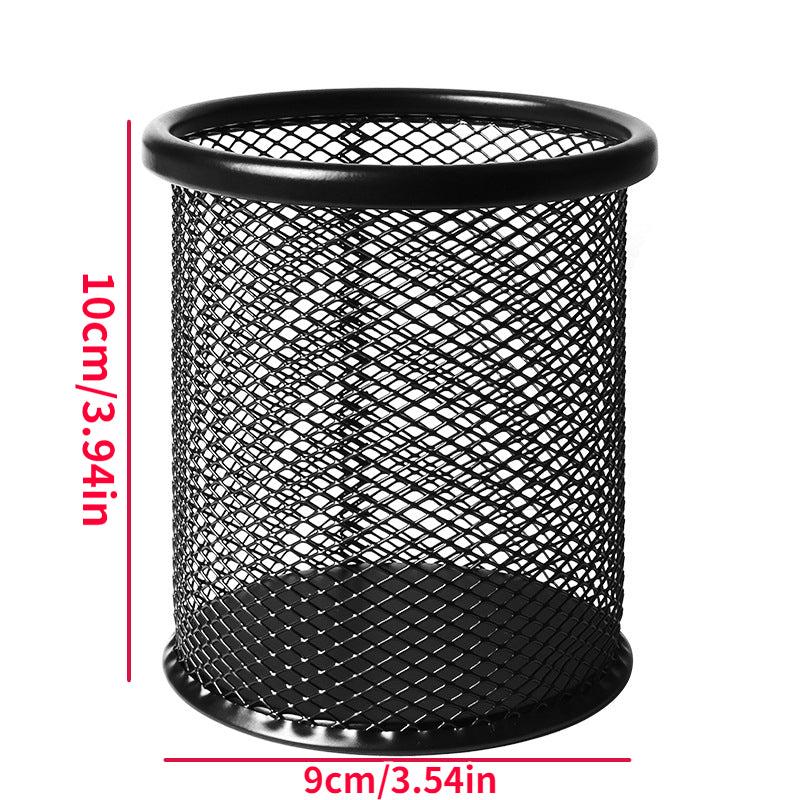 Metal Mesh Square Pen Pot Office Desk Pencil Holder