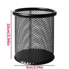 Metal Mesh Square Pen Pot Office Desk Pencil Holder