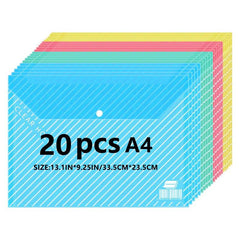 4pcs A4 Transparent File Folder Pack for Students and Office Use