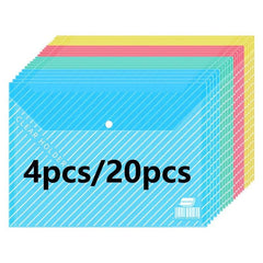 4pcs A4 Transparent File Folder Pack for Students and Office Use