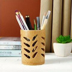 Bamboo Pen Container Toothbrush Holder