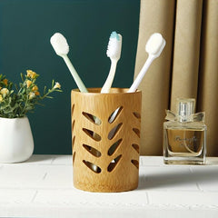 Bamboo Pen Container Toothbrush Holder