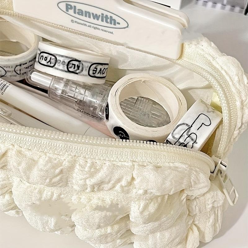 Puff Pencil Case Cream Pen Bag Stationery Storage Bag