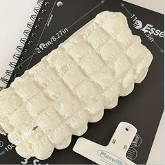 Puff Pencil Case Cream Pen Bag Stationery Storage Bag