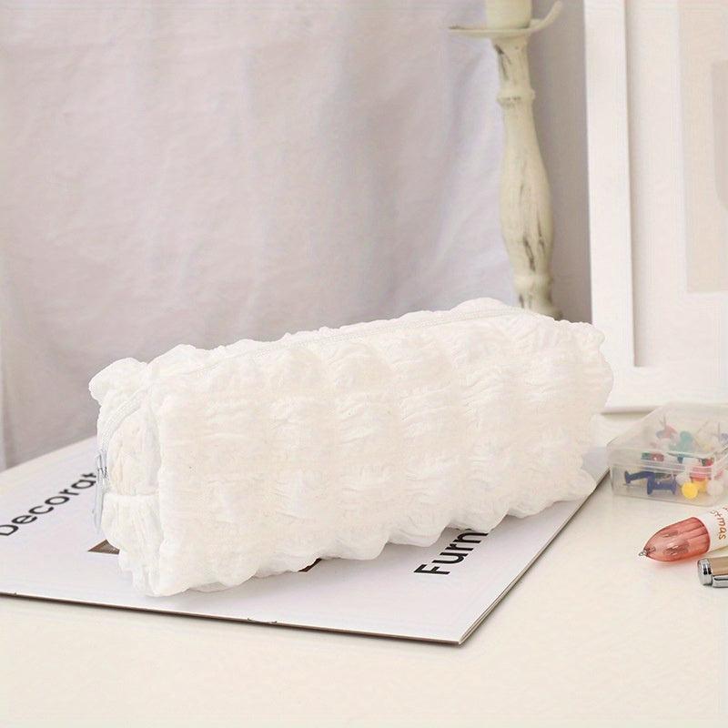 Puff Pencil Case Cream Pen Bag Stationery Storage Bag