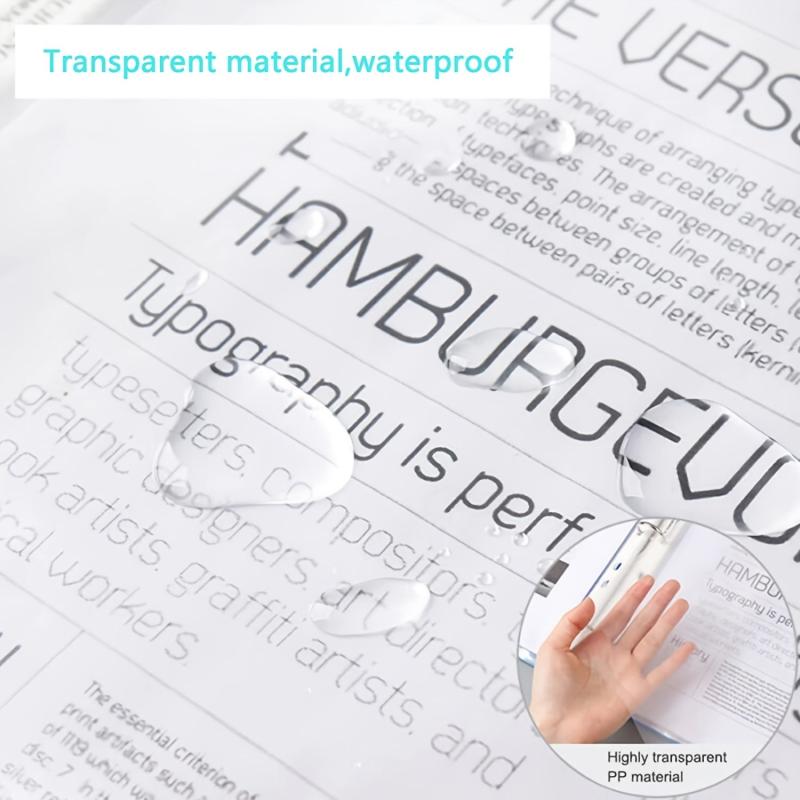 100 Pcs A4 Clear Document Folders Waterproof Transparent