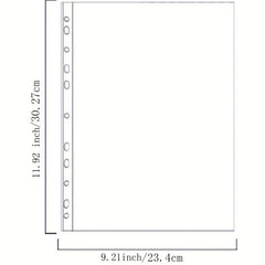 100 Pcs A4 Clear Document Folders Waterproof Transparent