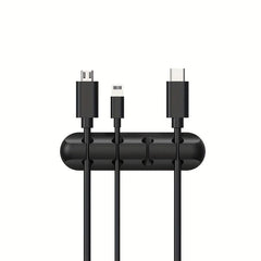 Adhesive Silicone Data Cable Organizer for Car Desktop Office Cables
