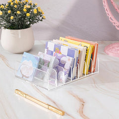 Clear Desk Organizer for Notes Book Business Card Mail