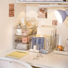 Acrylic Desktop Cosmetics Storage Box Mask Transparent Dormitory Shelf