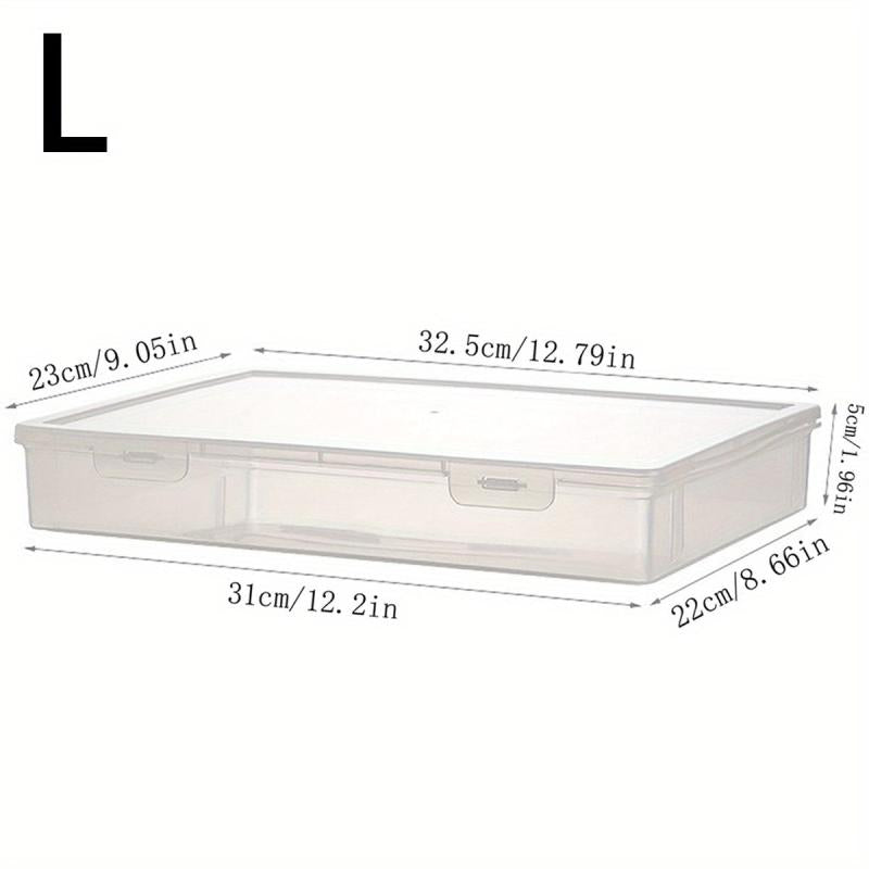 Large Capacity Transparent Dustproof Stationery Storage Box With Lid