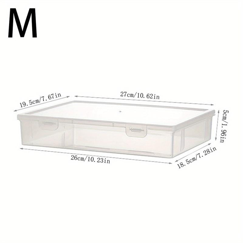 Large Capacity Transparent Dustproof Stationery Storage Box With Lid