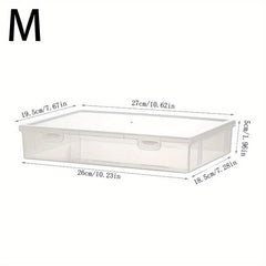 Large Capacity Transparent Dustproof Stationery Storage Box With Lid