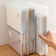 Large Capacity Transparent Dustproof Stationery Storage Box With Lid