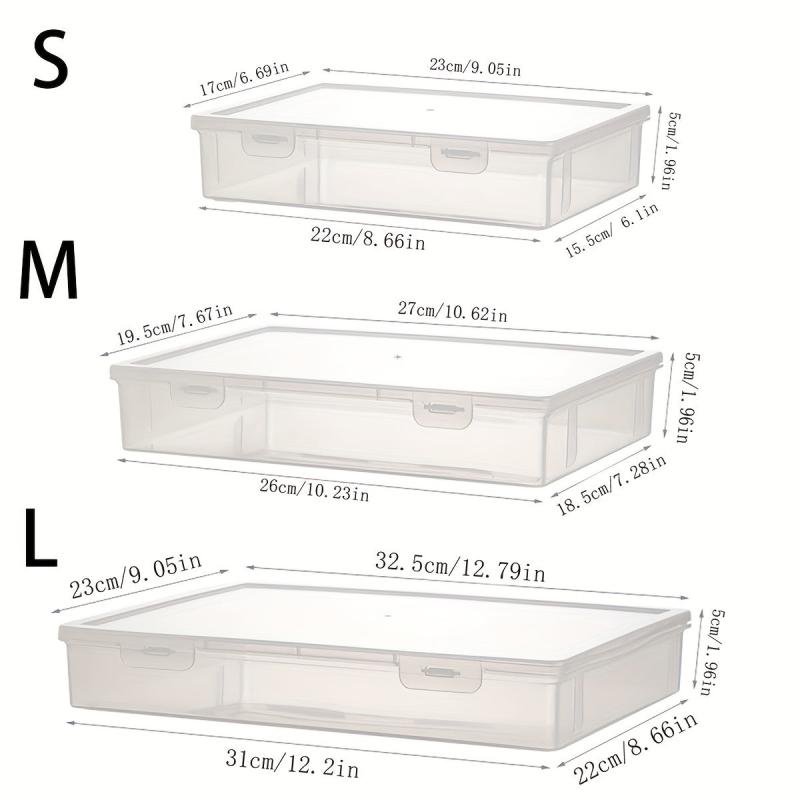 Large Capacity Transparent Dustproof Stationery Storage Box With Lid