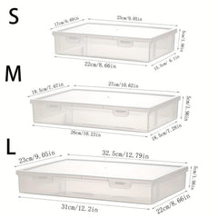 Large Capacity Transparent Dustproof Stationery Storage Box With Lid