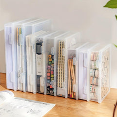 Large Capacity Transparent Dustproof Stationery Storage Box With Lid