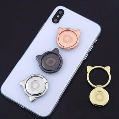 Little Devil Mobile Phone Bracket Metal Cat Ears Finger Ring Buckle Bracket