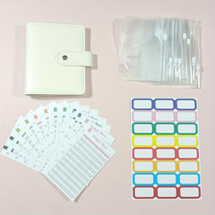 A7 PU Leather Budget Binder Wallet Set Stickers Pouches Inserts Cover Planner