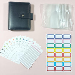 A7 PU Leather Budget Binder Wallet Set Stickers Pouches Inserts Cover Planner