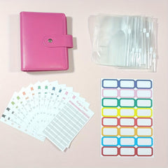 A7 PU Leather Budget Binder Wallet Set Stickers Pouches Inserts Cover Planner