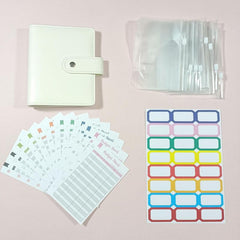 A7 PU Leather Budget Binder Wallet Set Stickers Pouches Inserts Cover Planner