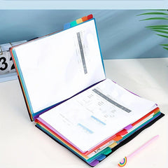 12 Grid A4 Divided File Folder with Colored Labels