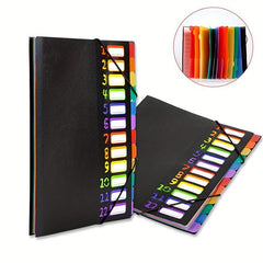 12 Grid A4 Divided File Folder with Colored Labels