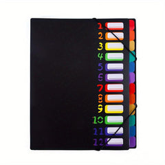 12 Grid A4 Divided File Folder with Colored Labels