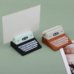 Wood Typewriter Message Business Card Sticky Note Holder