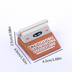 Wood Typewriter Message Business Card Sticky Note Holder