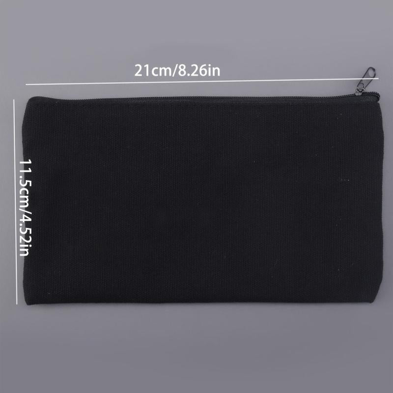 Portable Large Capacity Canvas Pencil Bag Student Stationery Storage