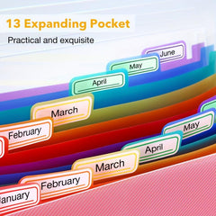 13 Pockets Accordion File Organizer for Invoice Receipt Cards Mini Wallet