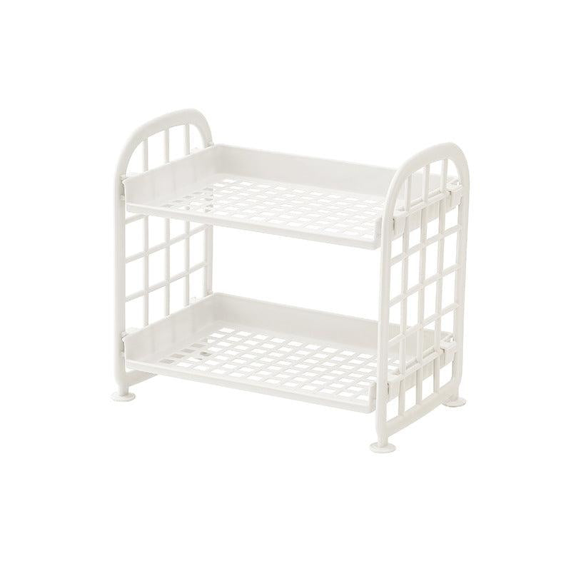 2 Tier Desktop Stationery Rack Storage Holder Plastic Shelf Makeup Organizer