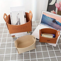 Bear Felt Storage Basket Desktop Storage Box Foldable Storage Basket
