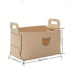 Bear Felt Storage Basket Desktop Storage Box Foldable Storage Basket