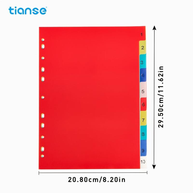 A4 Refill Paper Divider Index 11 Holes 10 Pages for Binders